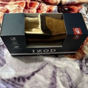 Izod Men's Tan and Brown Slippers